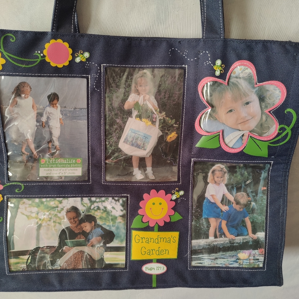 Colorful Floral Photo Tote Bag